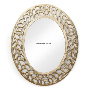 Miroir mural décoratif de luxe en aluminium, design abstrait corail, laiton antique, artisanal, design moderne - Product Image 4