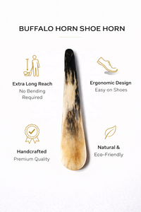 Chausse-pied en corne de buffle de qualité supérieure, fait main, naturel, durable, finition lisse, écologique, aide à la chaussure de luxe, design ergonomique, cadeau - Product Image 5