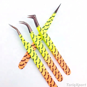Pinces à épiler professionnelles en acier inoxydable Nano Grip pour extensions de cils, 12 mm, pointe lisse, logo personnalisé - Product Image 4