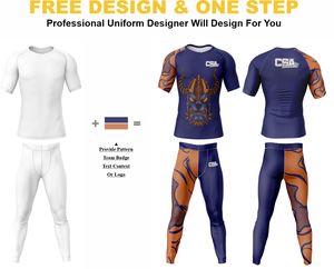 Conjunto de Rashguard Transpirable para MMA con Impresión Digital por Transferencia de Calor, Diseño Masculino, Impresión por Sublimación, Manga Larga, Ropa de Compresión - Product Image 2