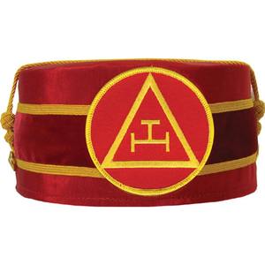 Casquette de Couronne Maçonnique Royal Arch - Rouge et Or - Casquette Maçonnique avec Patch Triple Tau Brodé à la Machine - Casquette Maçonnique - Product Image 3