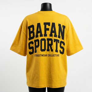 Camiseta Extra Grande para Mujer, 260 GSM, Mezcla de Algodón Premium, Parche de Chenilla Amarillo, Bordado con Logotipo Personalizado - Product Image 3