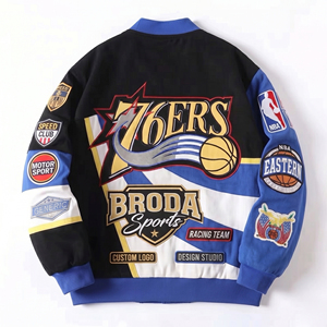 Custom Fashion Cotton Breathable Sustainable <b>Racing</b> <b>Jacket</b> Men Streetwear Outerwear Embroidered Logos Summer Winter Street Motor - Product Image 3