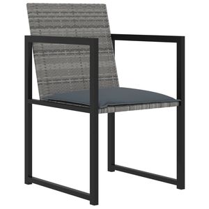 Outdoor Dining Set <b>Grey</b> 8 Seater Rattan Steel <b>Frame</b> Garden Furniture Contemporary Design Weather Resistant - Product Image 3