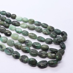 Cuentas ovaladas lisas de esmeralda natural de 8x11-9x12 mm, pepitas ovaladas de esmeralda lisas, hilo de 16 pulgadas, cuentas de esmeralda premium para la fabricación de joyería. - Product Image 5