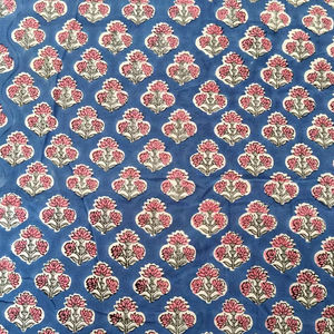 Púrpura 100% puro algodón indio Floral mano bloque estampado tela patio ropa de mujer bolsos ropa de niños bloque Floral - Product Image 1