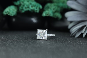 Princess Cut Moissanite Engagement <b>Ring</b> 925 Sterling <b>Silver</b> | <b>Solitaire</b> Diamond Look <b>Ring</b> for Women Wedding Jewelry Wholesale - Product Image 6