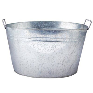 Classic Galvanized Metal Wine Tub & Beverage Cooler Rust-Resistant Ice Bucket With Handles For Parties Weddings & Outdoor Events - Product Image 1