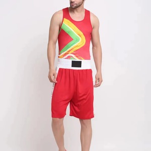 Ensemble uniforme de boxe : short en satin + gilet, logo du club brodé sur mesure, MOQ 50 pièces, fournisseur - Product Image 1