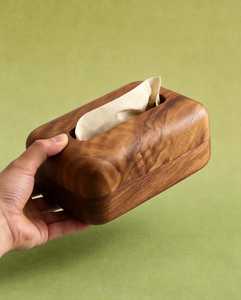 Porte-serviettes en papier en bois minimaliste moderne - Support de rangement robuste pour serviettes de table pour cuisine, salle de bain, table à manger - Product Image 5