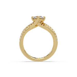 14K Gold Criss Cross Engagement <b>Ring</b> IGI Certified Lab Grown Diamond 1.00 Ct Round Brilliant Crossover Wedding <b>Rings</b> For Women - Product Image 3