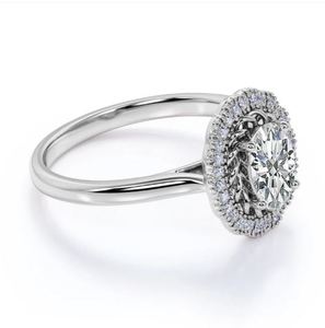 Anillo de Compromiso Clásico con Moissanita Ovalada de 1.25 Quilates, Engaste de Bisel, Oro Blanco, Anillo Nupcial para Fiesta de Bodas, Propuesta Moderna - Product Image 2