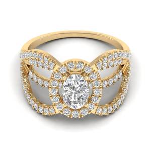 Anillos de compromiso REYES de alta calidad en oro sólido de 14K y 18K con corte ovalado y halo de diamantes de 1.5 quilates para mujer, joyería fina con certificación IGI. - Product Image 6