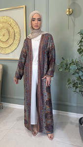 Abaya de Dubái de Cachemira Pashmina, Larga hasta el Suelo, Casual, con Cintura Natural y Diamantes - Product Image 2