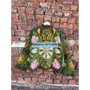 Wholesale Suzani <b>Velvet</b> <b>Jacket</b> Floral Embroidery Coat Hippi Style Handmade <b>Women</b> Coat Inside Cotton Lining <b>Jacket</b> - Product Image 4