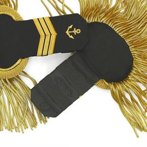 Wholesale Manufactured <b>Top</b> Rank Shoulder Badges Epaulettes Customized Embroidered Guard Shoulder Epaulettes with Gold <b>Fringe</b> - Product Image 4