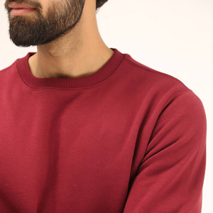 Men's Custom Logo Solid O-<b>Neck</b> Pullover Sweatshirt Casual Streetwear Embroidered Knitted Eco-Friendly Breathable Loose Fit - Product Image 5