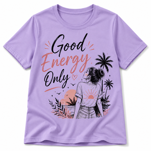 T-shirt décontracté à manches courtes et col rond pour femme, imprimé floral à transfert thermique, coupe ajustée, 100 % coton jersey respirant - Product Image 1