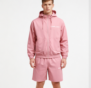 Custom Logo Windbreaker Shorts Set Men Pastel Lightweight <b>Zip</b> <b>Up</b> <b>Jacket</b> and Shorts Two Piece Nylon Tracksuit - Product Image 1