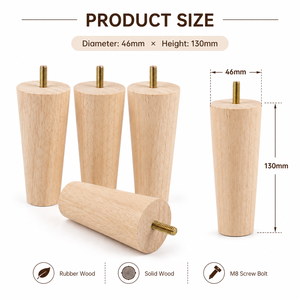 Solid Wood <b>Sofa</b> <b>Leg</b> Round Tapered Wooden Furniture Feet <b>for</b> <b>Sofa</b> Cabinet Chair Bed Easy Installation Solid Wood <b>Sofa</b> <b>Leg</b> - Product Image 2