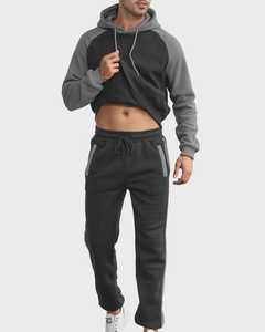 Unisex Tracksuit Hooded Full Sleeve Regular Fit Casual Wear Solid Color Breathable Polyester/Cotton Winter Style Elastic Waist - Product Image 3