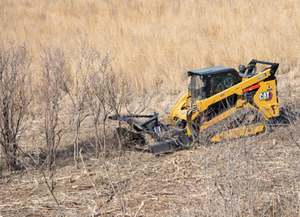 รถตักล้อยาง CAT 299D3 XE พร้อมหัวบดไม้สำหรับงานเคลียร์พื้นที่ ราคาโรงงาน ราคาถูก - Product Image 4