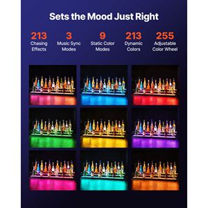 Espositore per Bar a 3 Livelli Illuminato a LED da 48 Pollici in Acrilico con Telecomando RF e Controllo App per Bottiglie di Liquore - Product Image 2