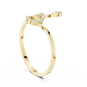Yellow Gold Leaf Design Lab Grown Diamond <b>Ring</b> for Women | Nature Inspired Open <b>Band</b> Promise Anniversary Gift Jewelry - Product Image 2