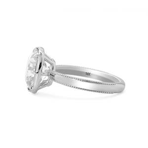 Bague de fiançailles de luxe en or blanc 14 carats avec diamant de laboratoire taille coussin 3 carats pour femme, certifiée IGI, style vintage, alliance de mariage Migraine - Product Image 5