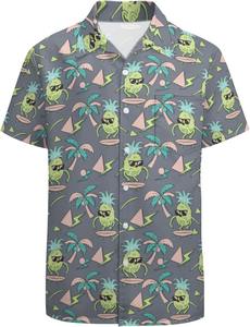 Chemise homme imprimée intégrale à manches courtes, style hawaïen tropical, décontractée, boutonnée, pour l'été, motif floral coloré - Product Image 2