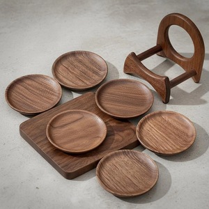 Wholesale ILAHI's Eco-Friendly Brown Square Wooden Coaster Classic Design Tabletop <b>Protective</b> Accessory Customizable Size Home - Product Image 3