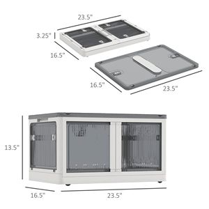 "18 Gal White Collapsible Stackable Plastic <b>Storage</b> <b>Bins</b> with Lids & Wheels (<b>3</b> Pack)" - Product Image 3