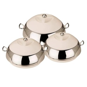 Reliable Performance Luxury Round Metal Casseroles With Polished Gold Finish And Zinc Alloy Handle - Product Image 2