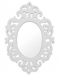 Espejo de Vanidad Decorativo Moderno Grande con Marco Blanco y Encaje para Sala de Estar, Pasillo o Dormitorio - Product Image 2
