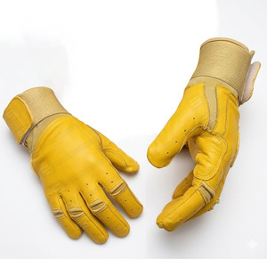 Manchette longue couleur jaune en cuir de vachette véritable gants de frappe de baseball taille adulte et jeunesse gants de frappe de baseball et de softball - Product Image 4