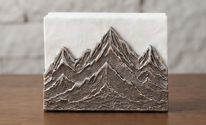 Servilletero Metálico con Diseño de Paisaje de Montaña, Texturizado, para Cocina y Comedor, Venta al por Mayor - Product Image 5