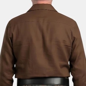 Chemise Kilt Traditionnelle Écossaise pour Homme, Manches Longues, Coton Marron, Col Rabattu, Respirante, Vêtement d'Automne - Product Image 4