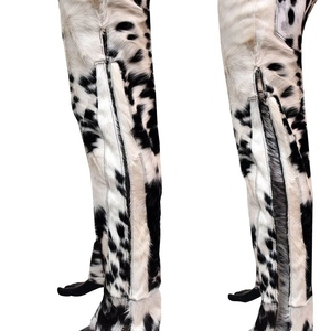Pantalon en cuir pour homme de style western haut de gamme, collection de vêtements de luxe inspirée du ranch, avec fourrure intégrée - Product Image 4