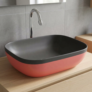 Modern Luxury Brown Square Ceramic Table Top Counter Mounted Wash Basin For Basement Bathrooms - Product Image 6