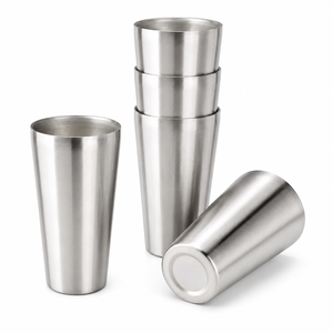 Gobelet à boisson en acier inoxydable de qualité supérieure, tasse à bière en métal, verre à mojito argenté, ensemble de verrerie et d'accessoires de bar pour la maison - Product Image 5