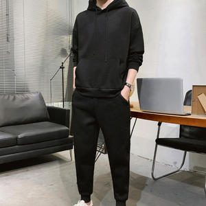 Best Durable High Quality Winter Hooded Solid Men Tracksuit Breathable Anti Wrinkle 100% Cotton Custom Design Printed 2 in 1 - Product Image 5