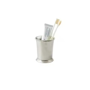 Hot Selling Customizable Brass Gold Metal Two-Slot Handmade Modern <b>Toothbrush</b> <b>Holder</b> Stand for Countertop Bathroom Organizer - Product Image 5