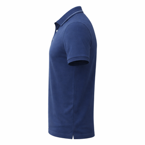 Men's Blue <b>Star</b> Printed Polo <b>Shirt</b> Short Sleeve Regular Fit Casual Style Oxford Fabric Woven Design - Product Image 2