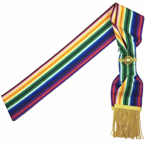 Prix de gros, Meilleures ventes : Écharpes maçonniques de la Grande Ordonnance du Moniteur, Écharpes de régalia maçonniques avec broderie personnalisée - Product Image 1