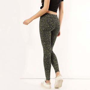High Waist Full Length Yoga <b>Leggings</b> Solid Color Spandex/Polyester Four-Way Stretch Seamless Elastic Waist 220g Women's Pants - Product Image 1