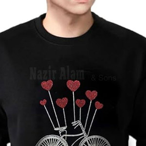 เสื้อสเวตเชิ้ตประดับเพชรเทียมทรงหลวมสำหรับผู้ชาย ดีไซน์วิบวับ สวมใส่สบาย สไตล์สตรีท แขนยาว ทนทาน - Product Image 5