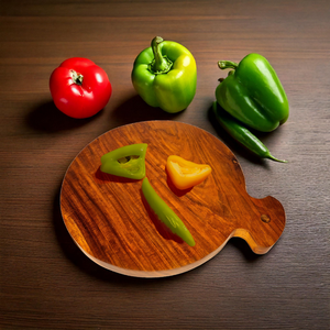 Tabla de cortar y bandeja para servir de madera multiusos Woodensure |   Bandeja para Pizza de Madera Maciza Premium Hecha a Mano, Apta para Lavavajillas - Product Image 1