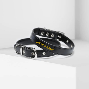 Collar de Perro de Cuero PU Impermeable, Acolchado Suave y Ajustable, con Hebilla de Metal, Logotipo Personalizado OEM - Product Image 6