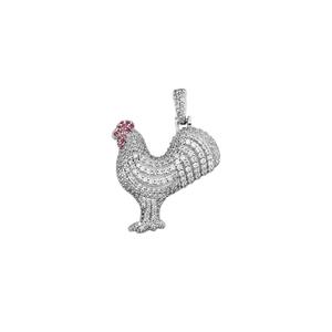 Colgante de Plata S925 con Diseño de Gallo, Estilo Hip Hop, para Hombre y Mujer, Collar con Colgante de Gallo, Joyería con Diamantes - Product Image 6