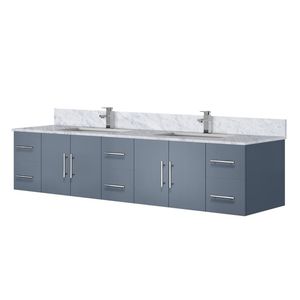 Gris Oscuro 84 Pulgadas Ancho x 22 pulgadas Mueble de Baño Doble con Encimera de Mármol de Carrara y Juego de Grifería para Baños Pequeños - Product Image 3